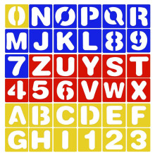 2Ensembles Pochoirs Alphabet Colorés En PP Légers Pour Dessin