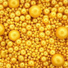 Twist Ingredients - Pearls Mix - Glimmer Gold Cake Topper Sprinkles - 1kg Edible Shimmer Ball Cupcake Decorations - Perfect for Weddings, Christenings