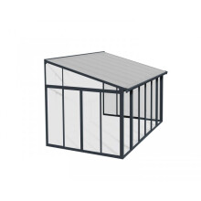 Lean To Greenhouse Sanremo Veranda Clear 3 x 4.25 - Polycarbonate/Acrylic - L435 x W300 x H310 cm - Grey