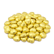 Wyeland Confectionery Luxury Milk Chocolate Hearts - For Wedding Favours, Anniversary, and Mothers Day - 50 Gold Hearts