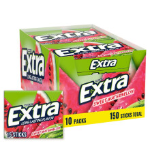 Wrigleys Extra Sweet Watermelon Sugarfree Chewing Gum Box Of 10 x 15 Stick Packs