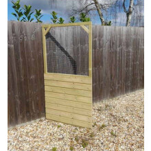 Framed Aviary DOOR panel - Half Timber clad and Half Wire with 6' x 3' - with galvanised wire mesh 1/2\" X 1/2\" - 19 gauge