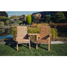 Valley Love Seat Angled - Timber - L100 x W163 x H95 cm - Garden Furniture - Flat Pack - Partially Assembled