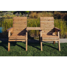 Valley Love Seat Square - Timber - L73 x W170 x H95 cm - Garden Furniture - Flat Pack - Partially Assembled