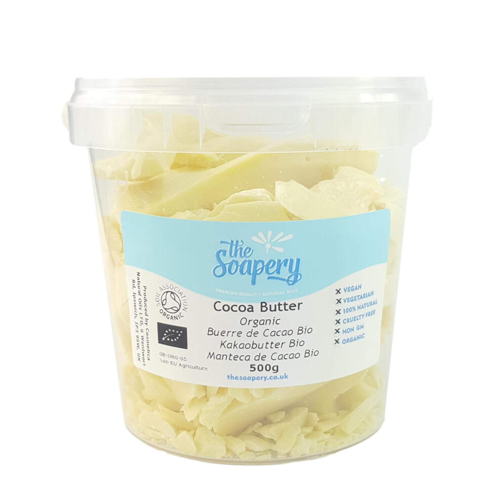The Soapery Cocoa Butter 500G - Certified Organic Raw Unrefined Pure