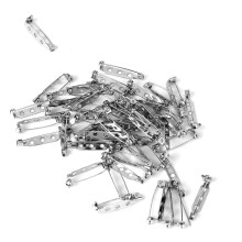 300Pcs Silver Tone 25Mm Pin Brooch with Safety Back for Apparel