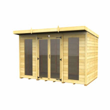 10ft x 5ft Pent Summer House (Full Height Window) - Wood - L147 x W302 x H201 cm