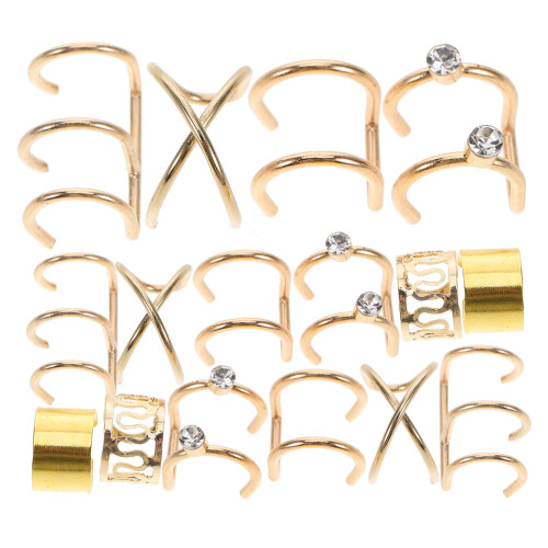 4Ensembles Clips Oreilles Dorés Accessoires Cheveux Tresses Mode 2