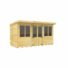 12ft x 7ft Pent Summer House - Wood - L214 x W358 x H201 cm