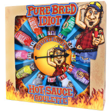 Pure Bred Idiot - Hot Sauce Roulette Game - 12 - 0.75 Ounce Bottles Hot Sauce Gift Set - Perfect Premium Gourmet Gag Gifts for Men - Spicy Challenge