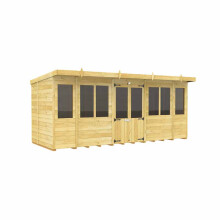 16ft x 5ft Pent Summer House - Wood - L147 x W474 x H201 cm