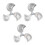 3Pcs Aluminum Floor Fan Replacement Silver Finish 7