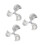 3Pcs Aluminum Floor Fan Replacement Silver Finish 6