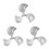 3Pcs Aluminum Floor Fan Replacement Silver Finish 5