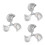 3Pcs Aluminum Floor Fan Replacement Silver Finish 10