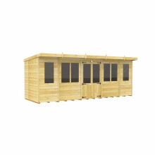 18ft x 5ft Pent Summer House - Wood - L147 x W533 x H201 cm