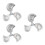 3Pcs Aluminum Floor Fan Replacement Silver Finish 9