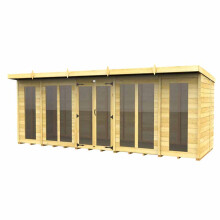 18ft x 6ft Pent Summer House (Full Height Window) - Wood - L178 x W533 x H201 cm