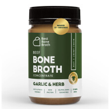 Best Bone Broth Premium Beef Bone Broth Concentrate Garlic & Herb Flavour - 100% Sourced from Grass Fed, Pasture-Raised Cattle - Bone Broth Protein
