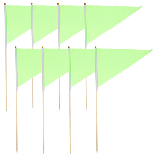40Pcs Triangular Green Marker Flags Durable Bamboo Polyester for Lawn 2