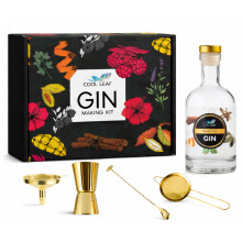 Cool Leaf Gold Gin Making Kit ? Perfect Gin Gift Set for Men & Women | 11 Botanicals to Make Your Own Craft Gin | Chocolate Orange, Raspberry &