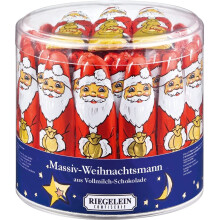 Solid Milk chocolate Santa Claus 65 pieces 812g with Thank You Sticker-Drum of Chocolate Santas - Gift For Kids and Adults - Christmas Eve Stocking
