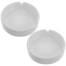 10Pcs White Melamine Ashtrays for Indoor Use Home Office Decor