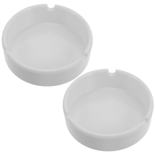 10Pcs White Melamine Ashtrays for Indoor Use Home Office Decor