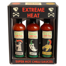 South Devon Chilli Farm Super Sauce Gift Set (3 x 50ml) - 3 Bottles of Our Super Spicy Range - Extreme Hot Sauce - Uses Ghost, Scorpion & Reaper