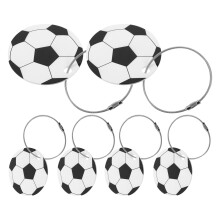 6St Kleurrijke Voetbal Acryl Naamlabels Voor Rugzakken En Koffers