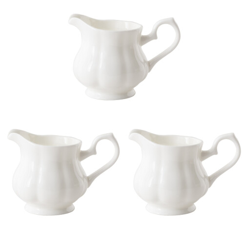3Pcs White Ceramic Multipurpose Milk Frothing Cups for Home Use 1