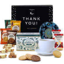 Thank You Afternoon Tea Hamper ? Hattie's Gifts English Tea Gift Set with Clotted Cream Fudge & Shortbread Biscuits ? Thank You Hamper for Women and
