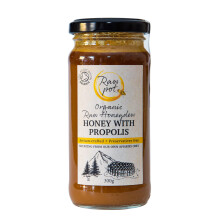 RAW POT - ORGANIC HONEYDEW HONEY WITH PROPOLIS - Natural Raw Pure Unpasteurised Honey Rich in Antioxidants for Immunity Support, Skin, Digestive