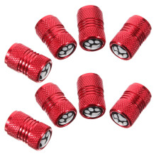 16Pcs Red Metal Paw Print Car Tire Valve Caps Stainless Steel Durable