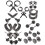 55Pairs Creative Piercing Jewelry Set Ear Studs Nose Rings 1
