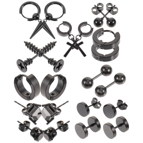 55Pairs Creative Piercing Jewelry Set Ear Studs Nose Rings