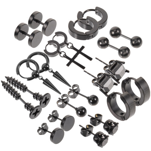 55Pairs Creative Piercing Jewelry Set Ear Studs Nose Rings 2