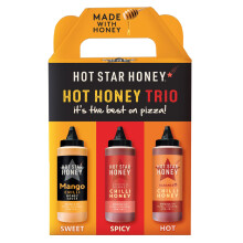 Hot Star Honey Christmas Hot Honey Gift Set ? Handcrafted Trio of Sweet & Spicy Sauces ? 100% Natural, No Additives ?Perfect Festive Gift for Pizza,