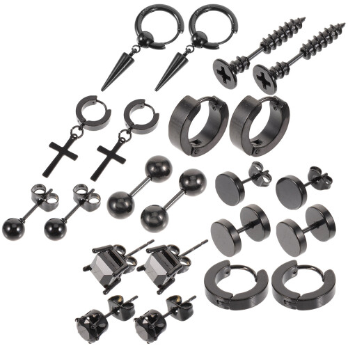 55Pairs Creative Piercing Jewelry Set Ear Studs Nose Rings 1