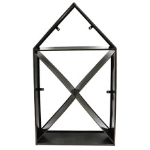 House Sculptural Log Storage - Metal - L30 x W70 x H125 cm - Natural Black
