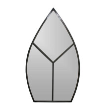 Leaf Arch Outdoor Mirror - Glass - L1.5 x W50 x H90 cm - Natural Black