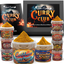Curry Club by Quasi & Squatch - Curry Night Kit | 9 x 60g Authentic Spice Pots | 9 Pro Recipes Booklet | Gift Box with Nine Unique Powders from Around