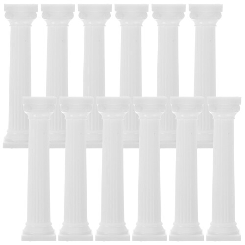 36Pcs White Plastic Mini Roman Columns for DIY Crafts and Table Decor 2