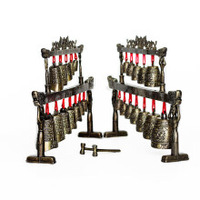 3Pcs Handmade Bronze Chime Chinese Folk Instrument for Decoration