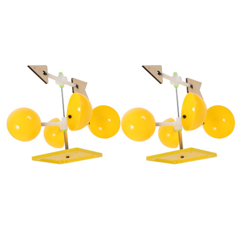 10Pcs Yellow Plastic Wind Vane Kit for Kids Science Teaching and Stem 2
