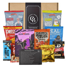Pub Snacks Hamper Gift Set - Savoury Snacks Box Includes 11 Bar Snacks Savoury, Pork scratchings, Nuts, Crisps, Beef Jerky, Quiz Card and Much More.