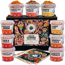 Nature Kitchen Indian Curry Gourmet Spice Seasoning Selection Mix Gift Set Kit. 9x Gluten-Free Herbs and Spices For Cooking Recipes. Including Blends