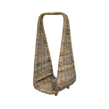 Tall Log Storage - Natural Rattan - L40 x W35 x H90 cm - Brown