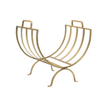 Linear Log Basket - Iron - L50 x W35 x H48.5 cm - Brass