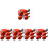 20Pcs Red Ceramic Chopstick Rack Small Kitchen Accessory 7